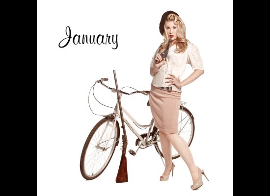 pin up on bike. Check out the calendar ike