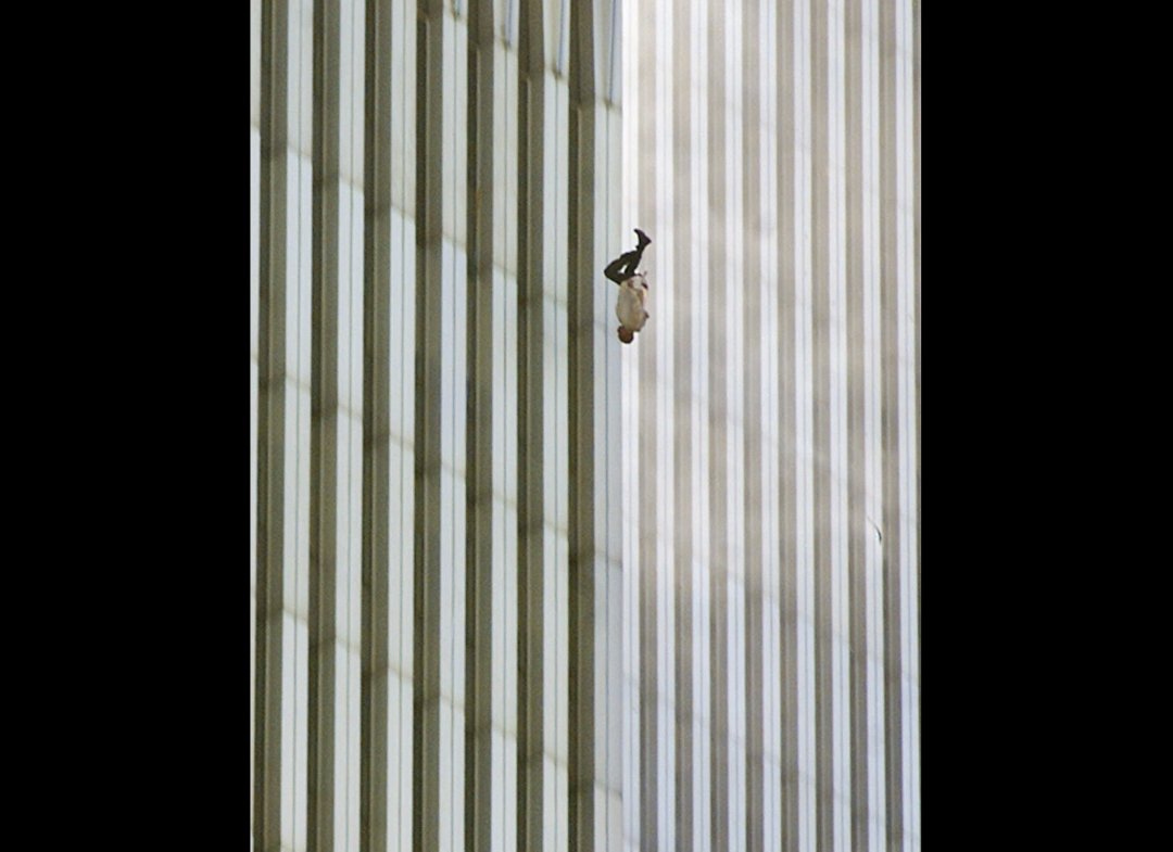 man jumping from world trade center