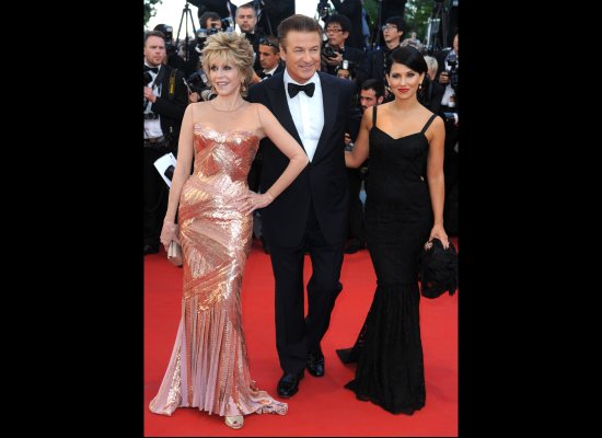 Jane Fonda, Alec Baldwin and his partner.