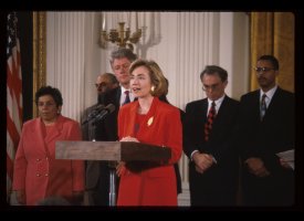 June 1993  speaking at the White House
