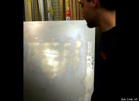 Jesus' Face on Sheet Metal -- Feb. 28, 2006