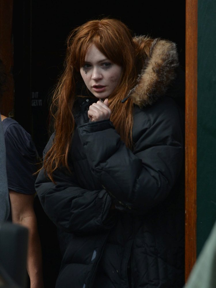 Karen Gillan Meets Her Double On Set Of 'Not Another Happy Ending