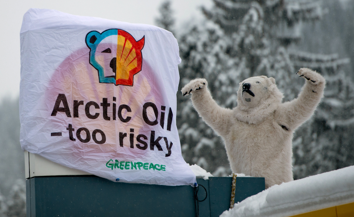 Davos Shell Station Shut Down By Arctic Oil Drilling Protestors thumbnail
