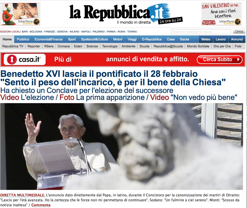 El papa Benedicto XVI ha anunciado este lunes su renuncia,.En 30 días habrá nuevo Papa. Slide_280035_2089887_free