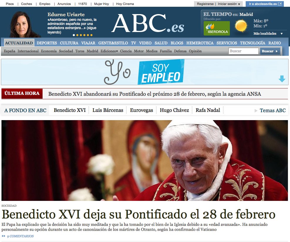 El papa Benedicto XVI ha anunciado este lunes su renuncia,.En 30 días habrá nuevo Papa. Slide_280035_2089891_free