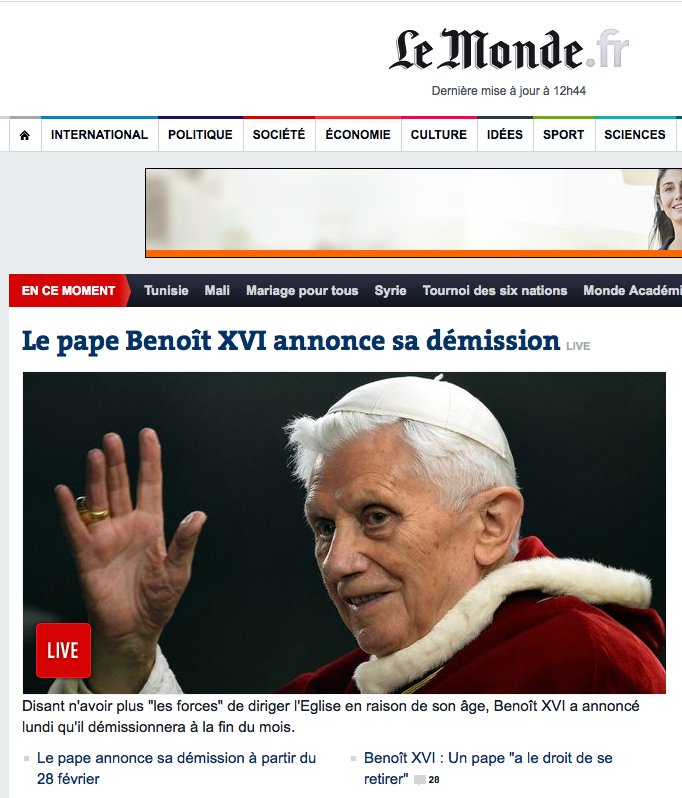 El papa Benedicto XVI ha anunciado este lunes su renuncia,.En 30 días habrá nuevo Papa. Slide_280035_2089957_free