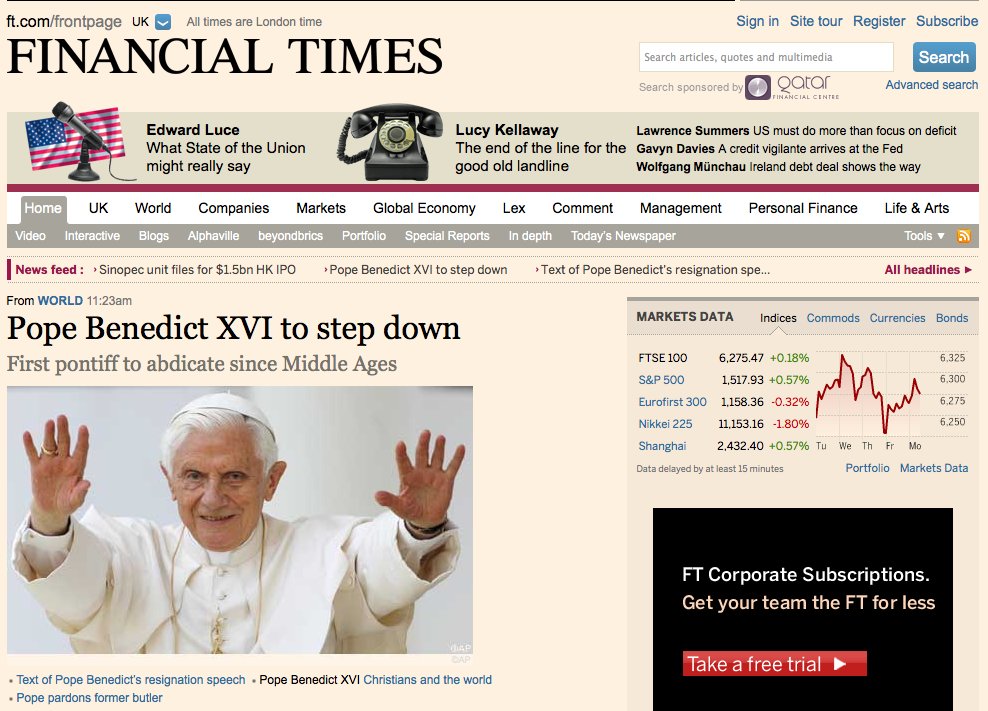 El papa Benedicto XVI ha anunciado este lunes su renuncia,.En 30 días habrá nuevo Papa. Slide_280035_2089958_free