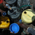 Residents fetch water in small bottles a