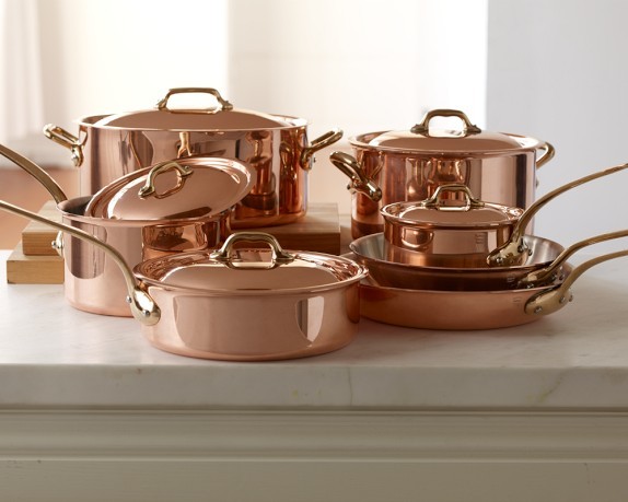 gold pots and pans set