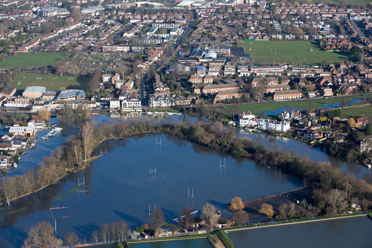 UK Weather 9 Aerial Images Of Surrey Under Water HuffPost UK