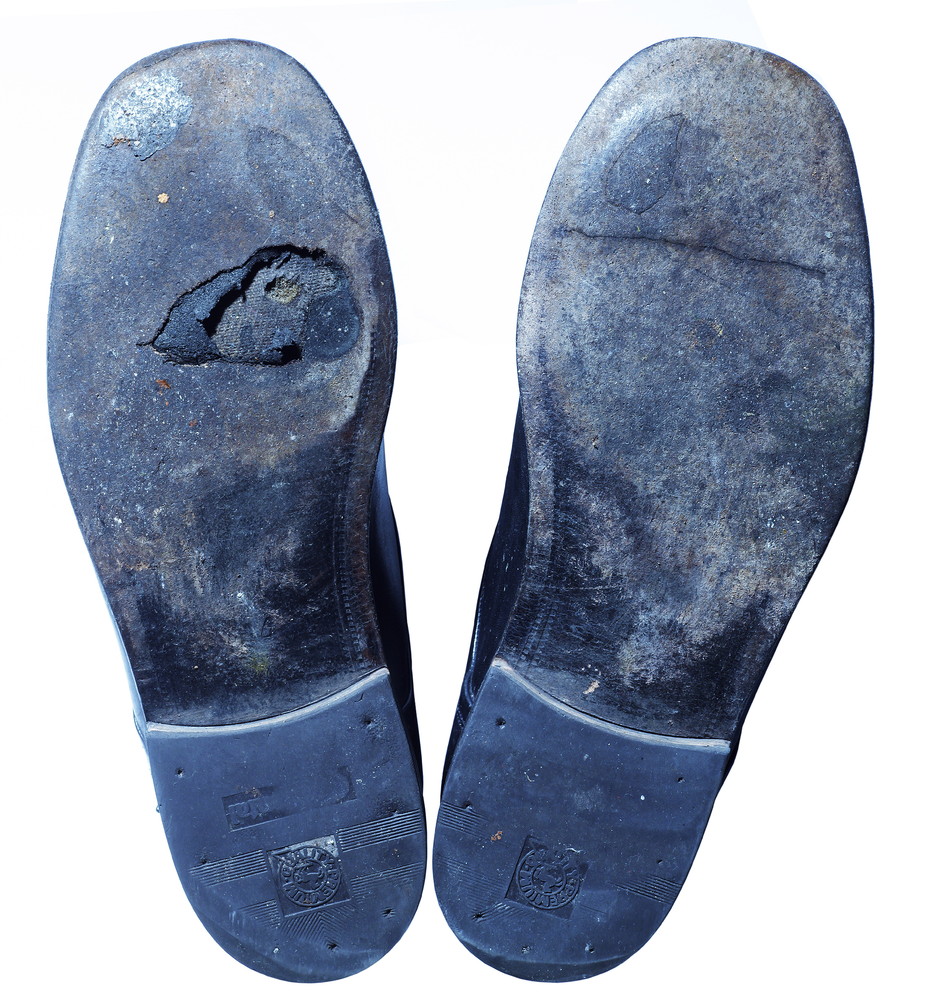 Shoes with worn soles