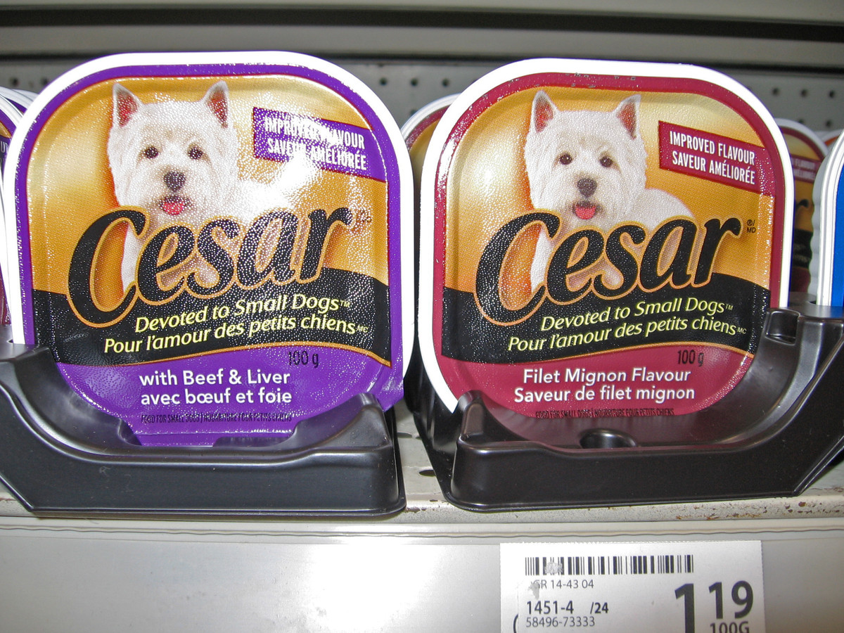 Tins of pet food