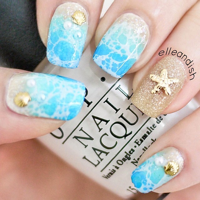 Tropical Nail Art Sunsets, Sea Turtles And Sandy Beaches (PHOTOS