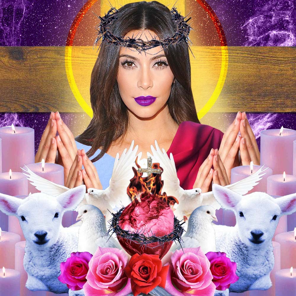 Artist S Portrayal Of Kim Kardashian As A Religious Idol