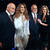 Canadian singer Celine Dion (R) and her