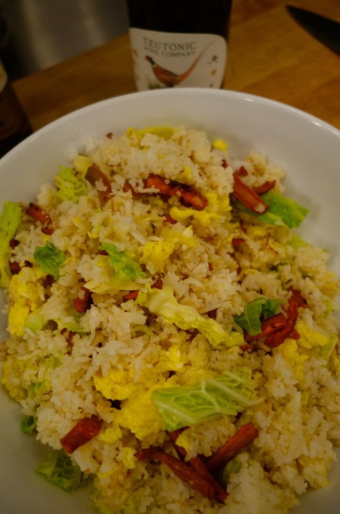 Cooking Off the Cuff Meatless Fried Rice, But With Something to Chew