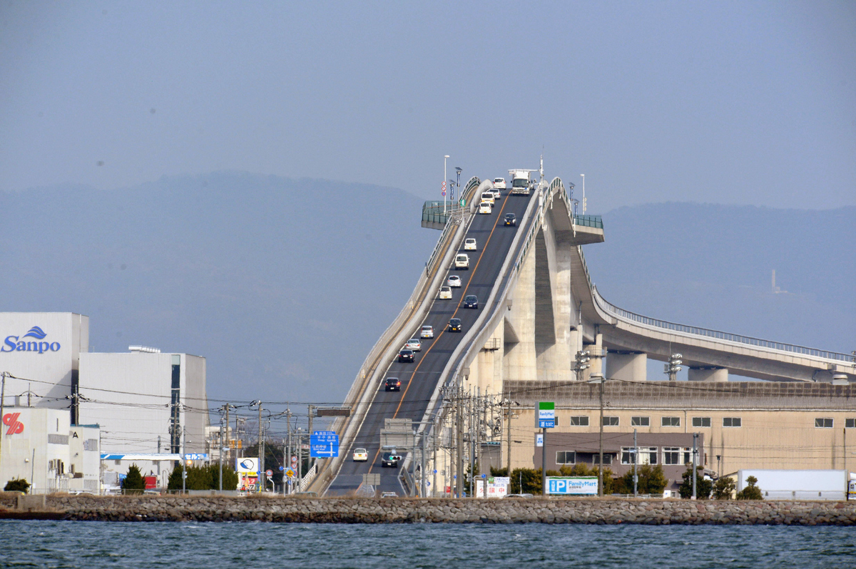 Image result for Eshima Ohashi bridge, Japan