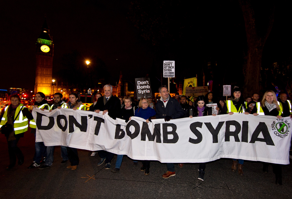 Stop The War Coalition Holds An Emergency Protest In London Ahead Of Commons Syria Vote 9677