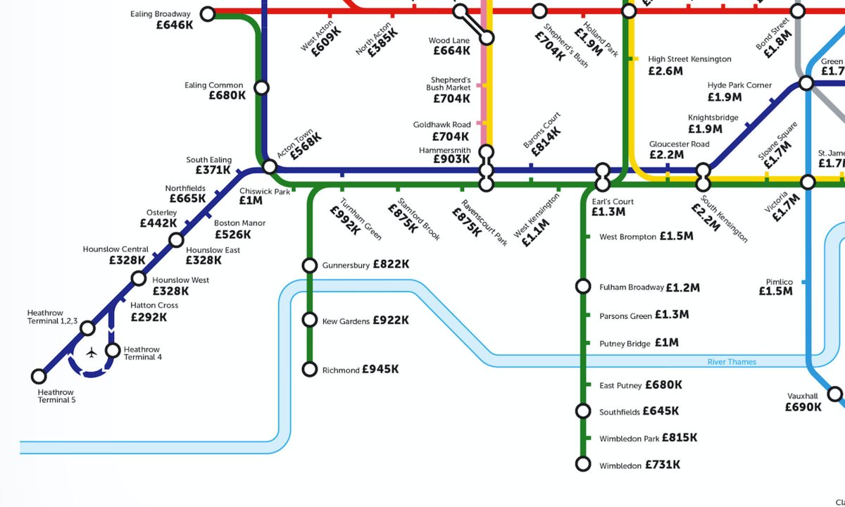 London Underground Tube Map Reveals Most Expensive House Prices By