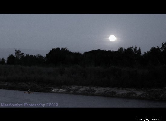 Kayaker & Super Moon