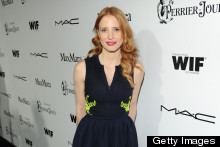 Jessica Chastain Adds A Pop Of Neon For Pre-Oscar Party 