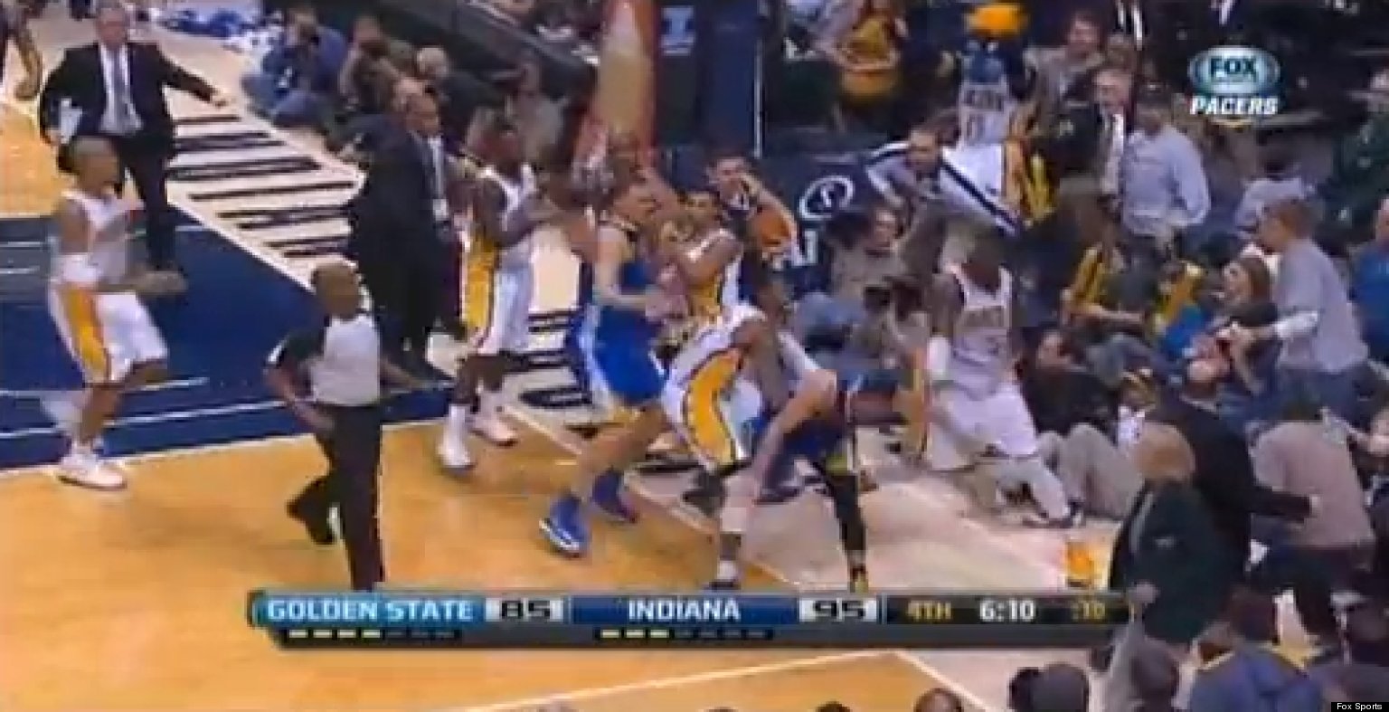 Fight Breaks Out During Pacers-Warriors Game