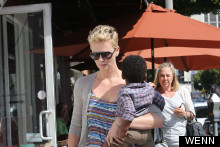 On Stripe: Charlize Theron Takes Her Adorable Son To The Hairdressers In Stripy Spring Style