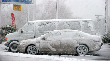 Cars in storm
