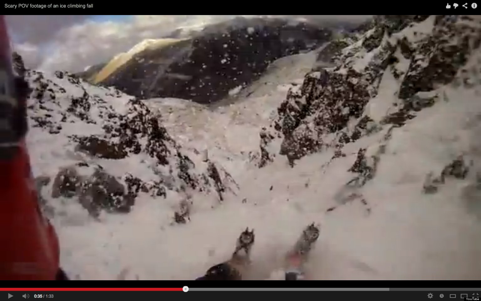 Climber Mark Roberts' GoPro Camera Captures Terrifying 100Foot Fall