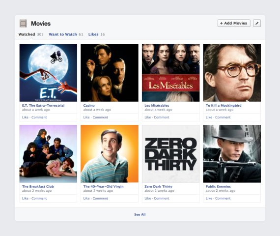 timeline facebook cinema
