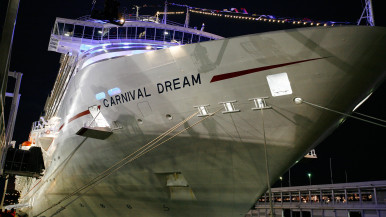 The Carnival Cruise Lines ship Dream is shown at its North American debut at Pier 88 on November 12, 2009 in New York City.  