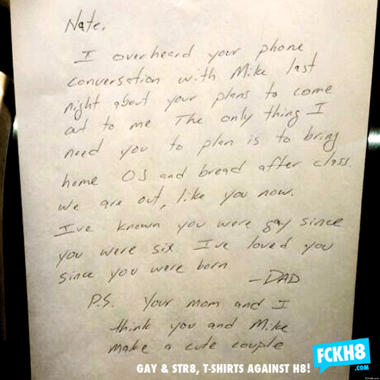 Dads Touching Note To Gay Son Nate Worried About Coming Out Goes Viral