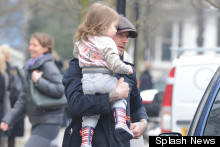 Harper Beckham Dons Bomber Jacket And Lace-Ups For Day Out With Dad