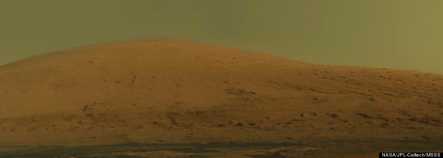 Mount Sharp As Seen By NASA's Curiosity Rover, natural colour