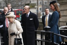 Duchess Of Cambridge Visits Baker Street Tube Station With The Queen And Prince Philip