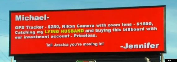 cheating husband billboard