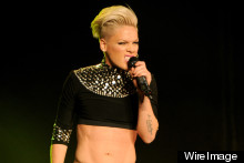 Stage Style: Pink Shows Off Killer Abs (And Snarl) In New York