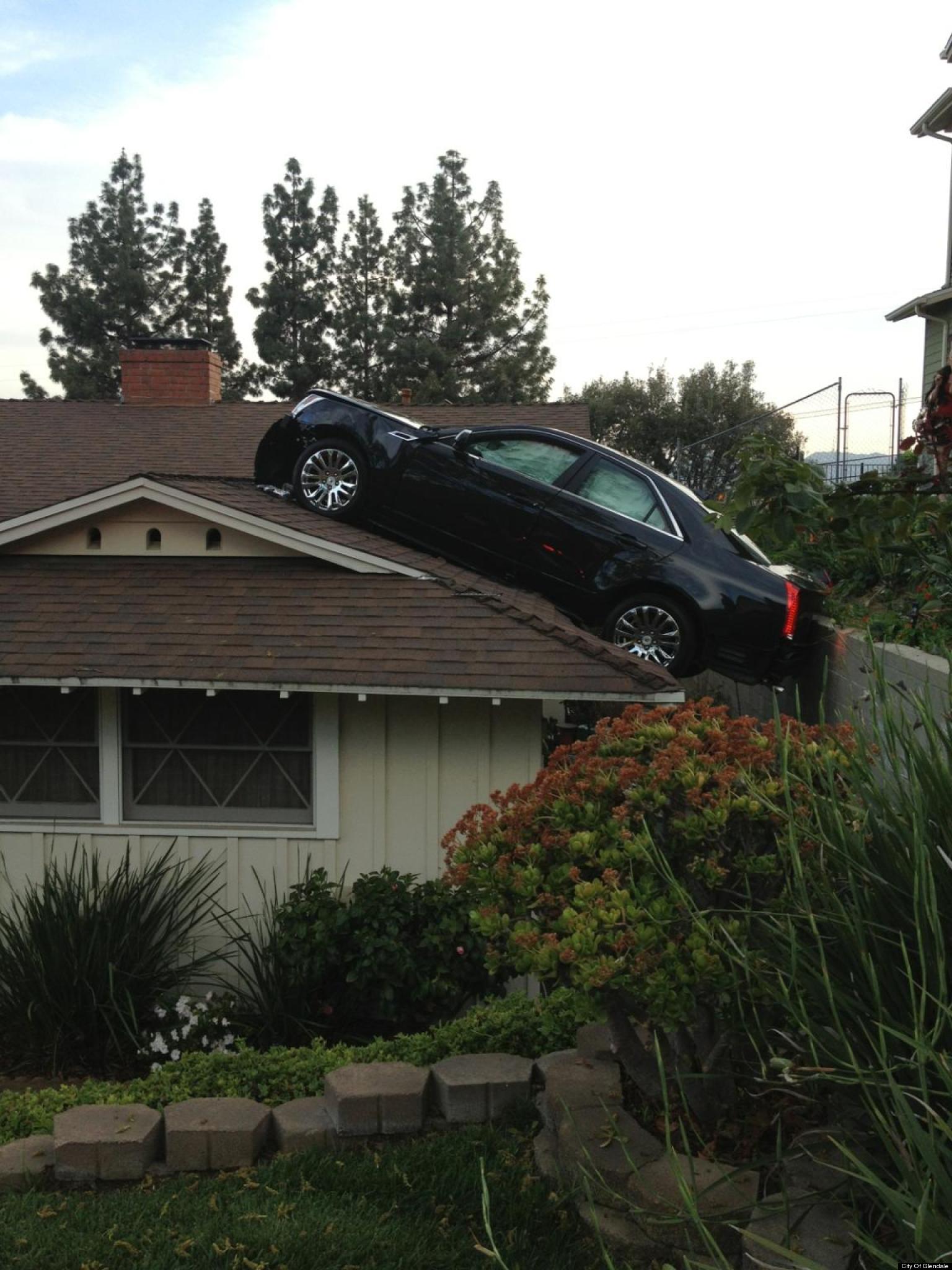 Car Lands On Roof In Glendale Calif Driver Robert Wynn Claims Brakes Failed Photo Video