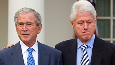 Presidents Bush and Clinton