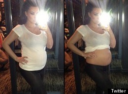 PHOTO: Kim-K Flashes Bare Baby Bump