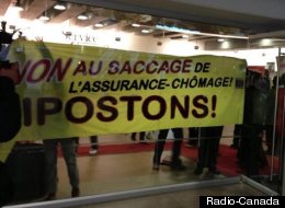 Manifestation éclair dans les bureaux de Service Canada à Montréal