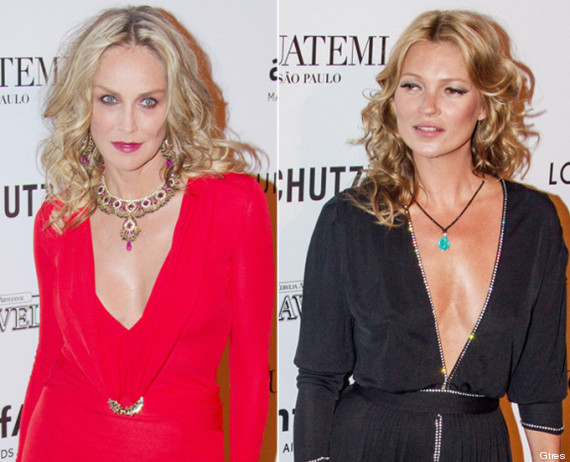sharon stone kate moss beso