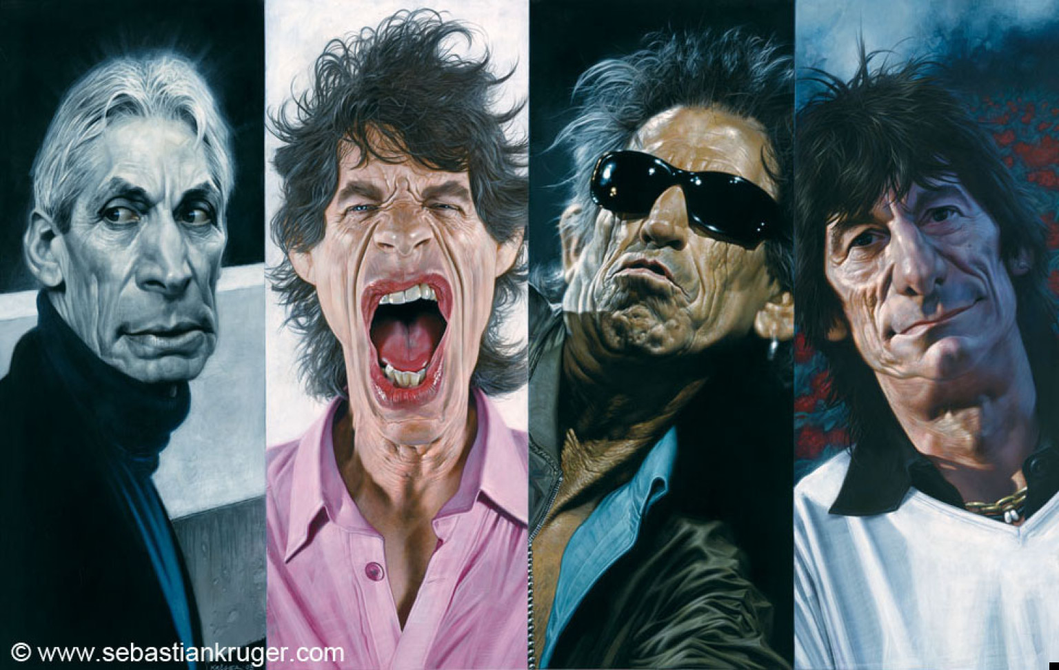 50 Anni Rolling Stones Sebastion Kruger E Le Caricature Di Mick Jagger