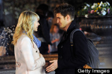 Cute Couple! Emma Stone & Andrew Garfield Film Amazing Spider Man In Times Square