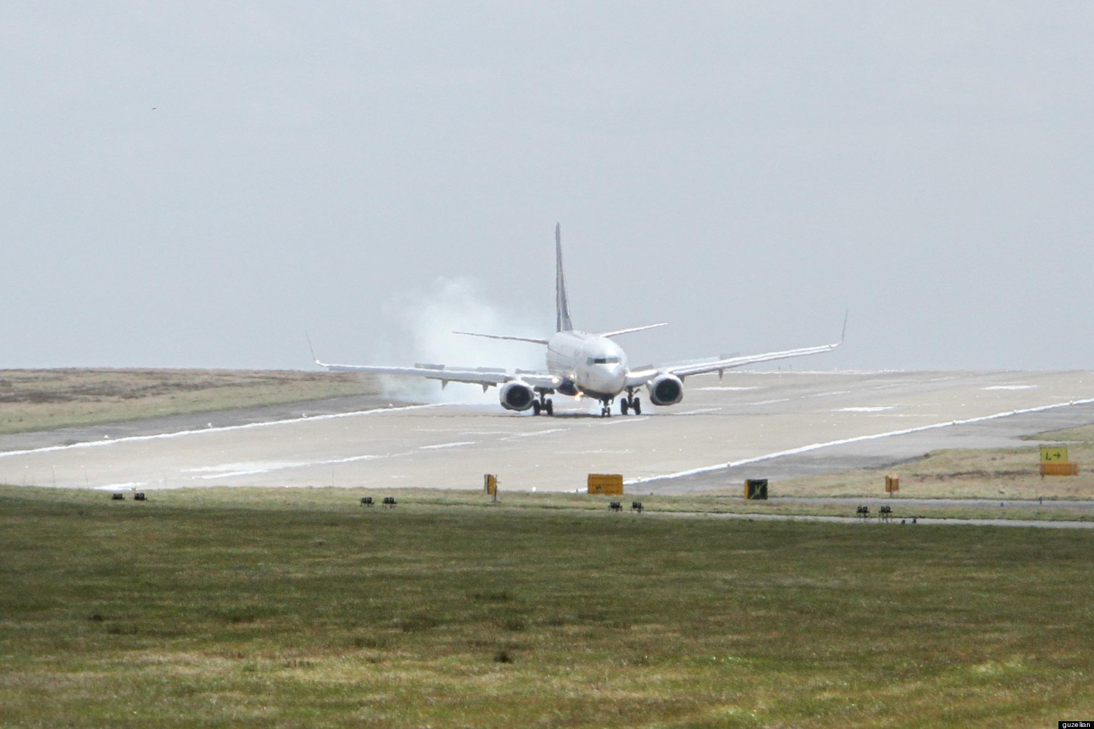 Plane Struggles To Land In High Winds At Leeds Bradford Airport
