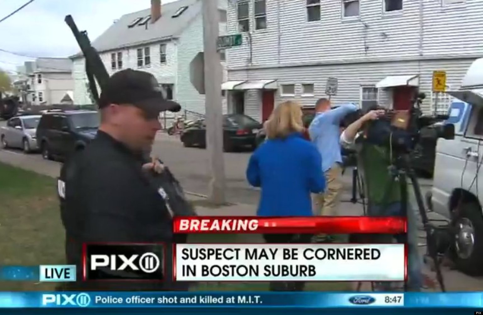 Boston Police Clash With Reporters As Hunt For Dzhokhar Tsarnaev