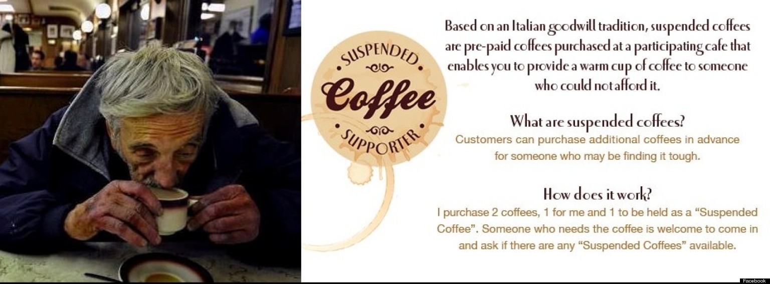 Suspended Coffee Caffeine Based Acts Of Kindness That Are Warming