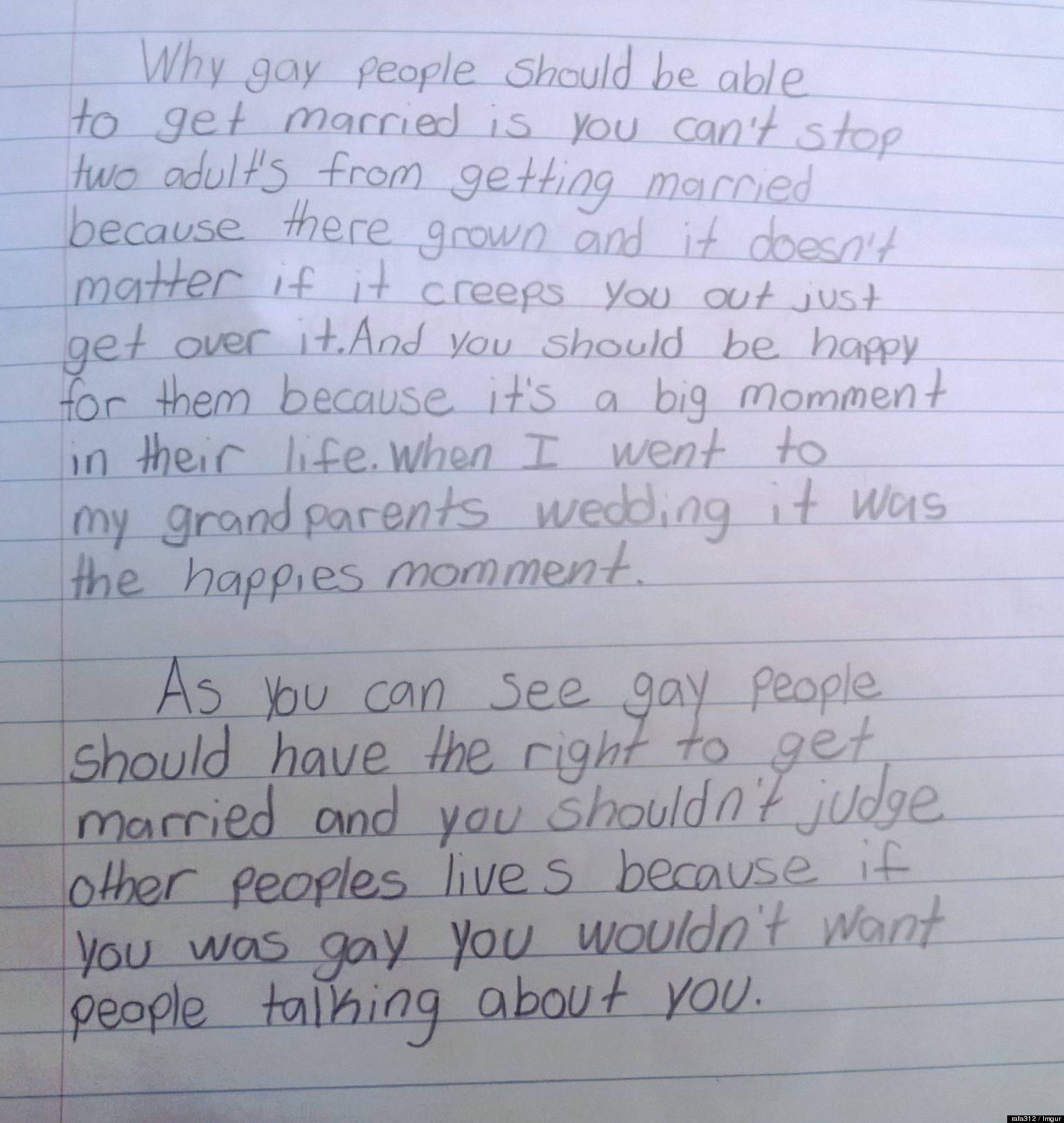 Essay on gay marriage and religion