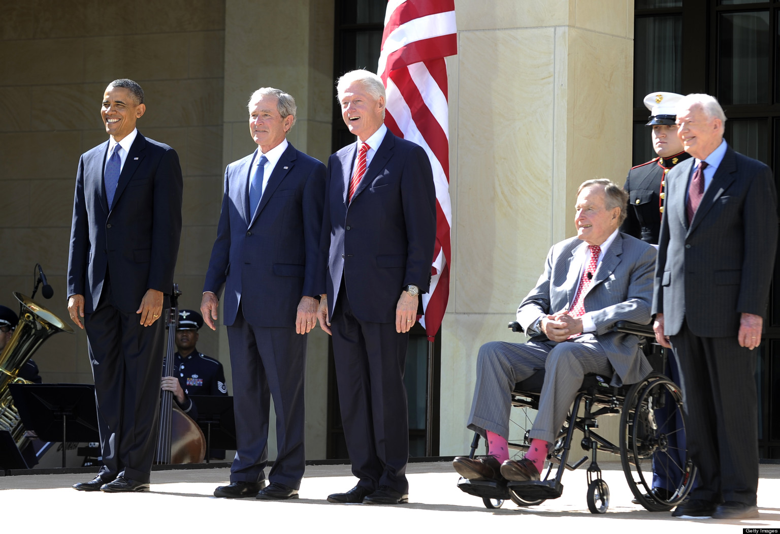 All 5 Living Presidents Gather At Bush Library Dedication Photo Huffpost 7338