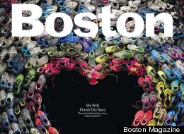 Emotiva portada de la revista Boston con zapatillas de sobrevivientes del atentado